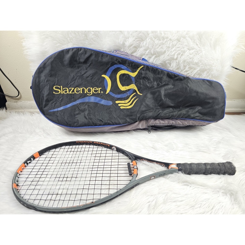 Vintage SLAZENGER Multiple Racket Case Bag Along With Wilson Nitro Racket